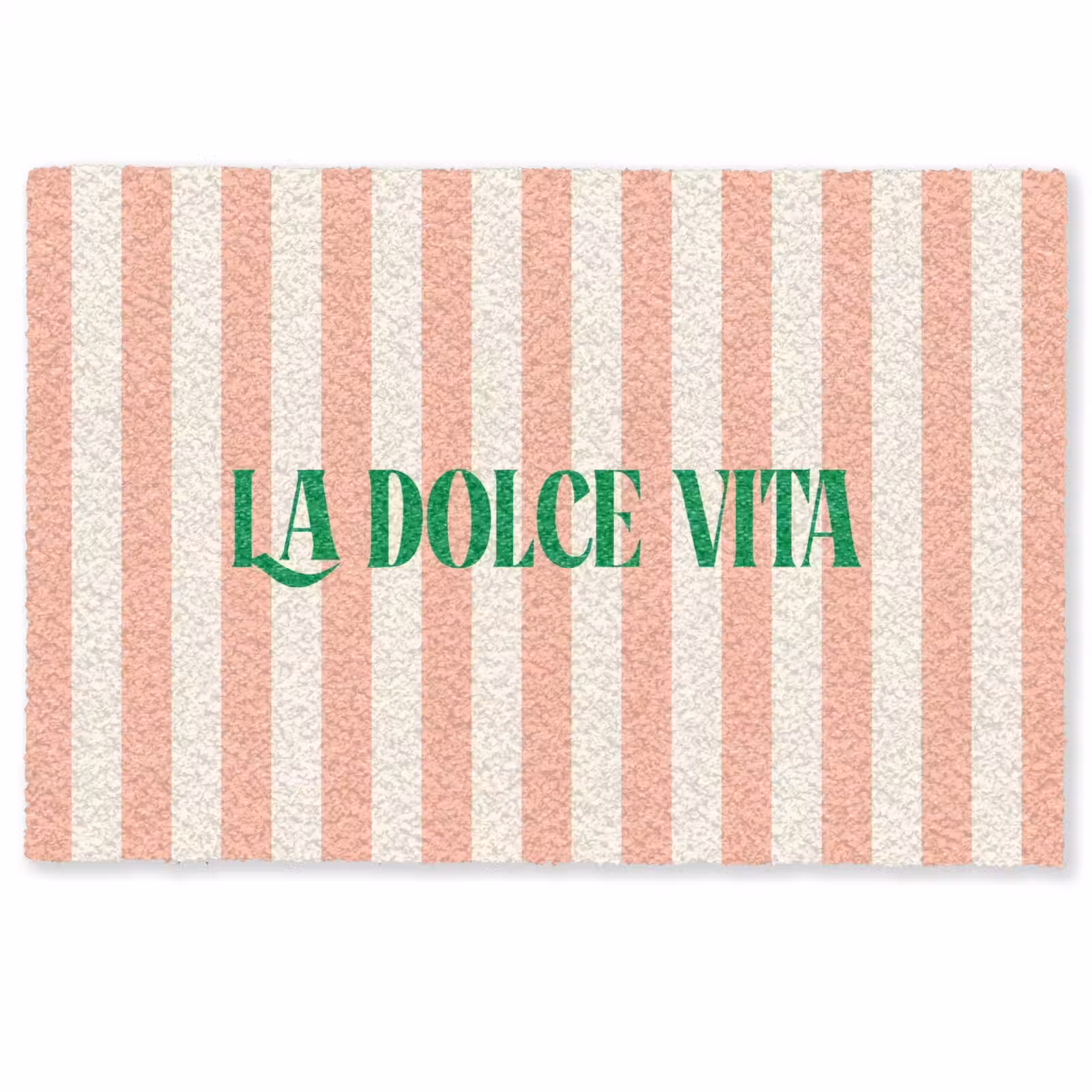 Deurmat - Zachtroze - Groen - Strepen - La Dolce Vita — 1