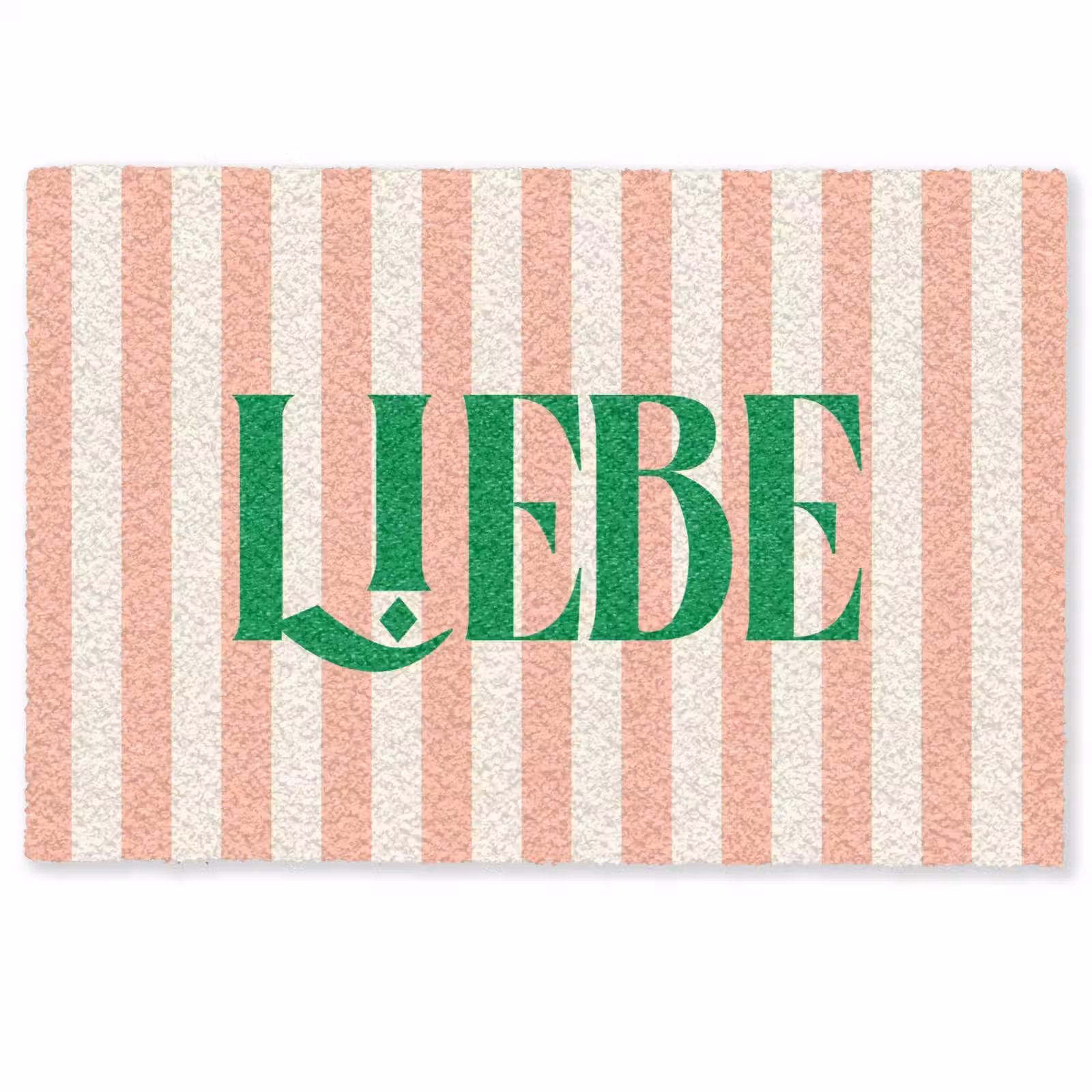 Deurmat - Zachtroze - Groen - Strepen - Liebe — 1