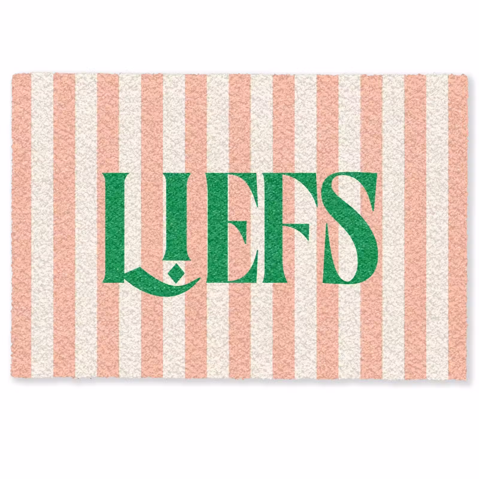 Deurmat - Zachtroze - Groen - Strepen - Liefs — 1