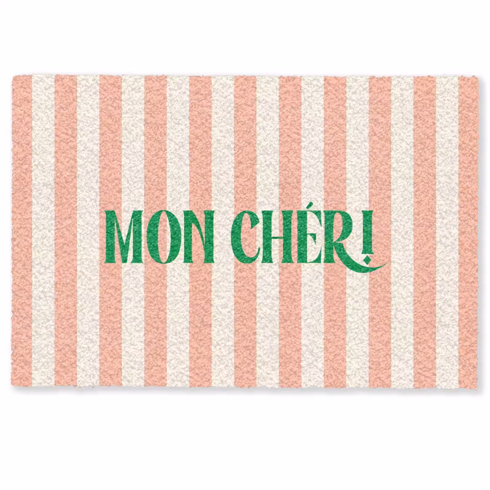 Deurmat - Zachtroze - Groen - Strepen - Mon Chéri — 1