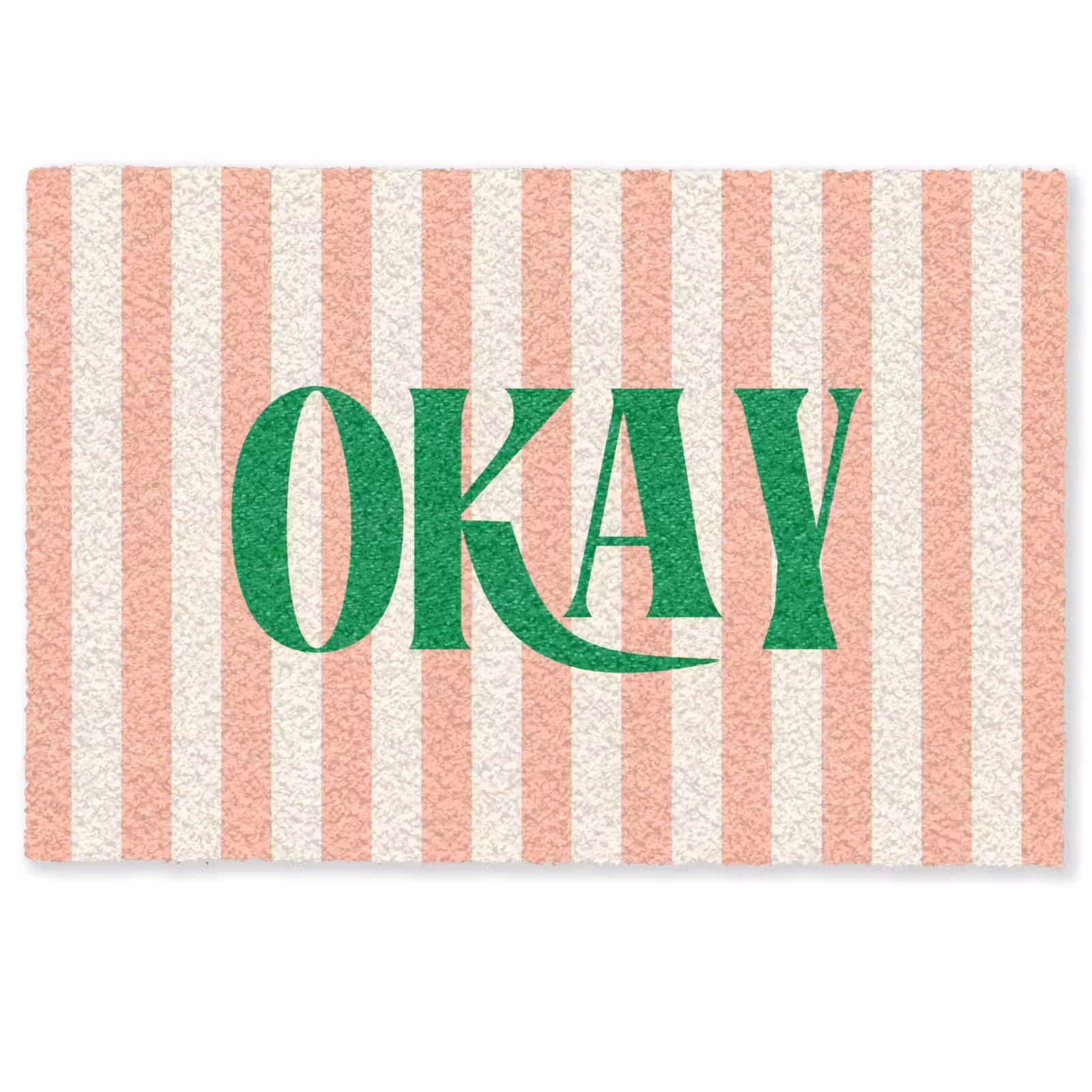 Deurmat - Zachtroze - Groen - Strepen - Okay — 1