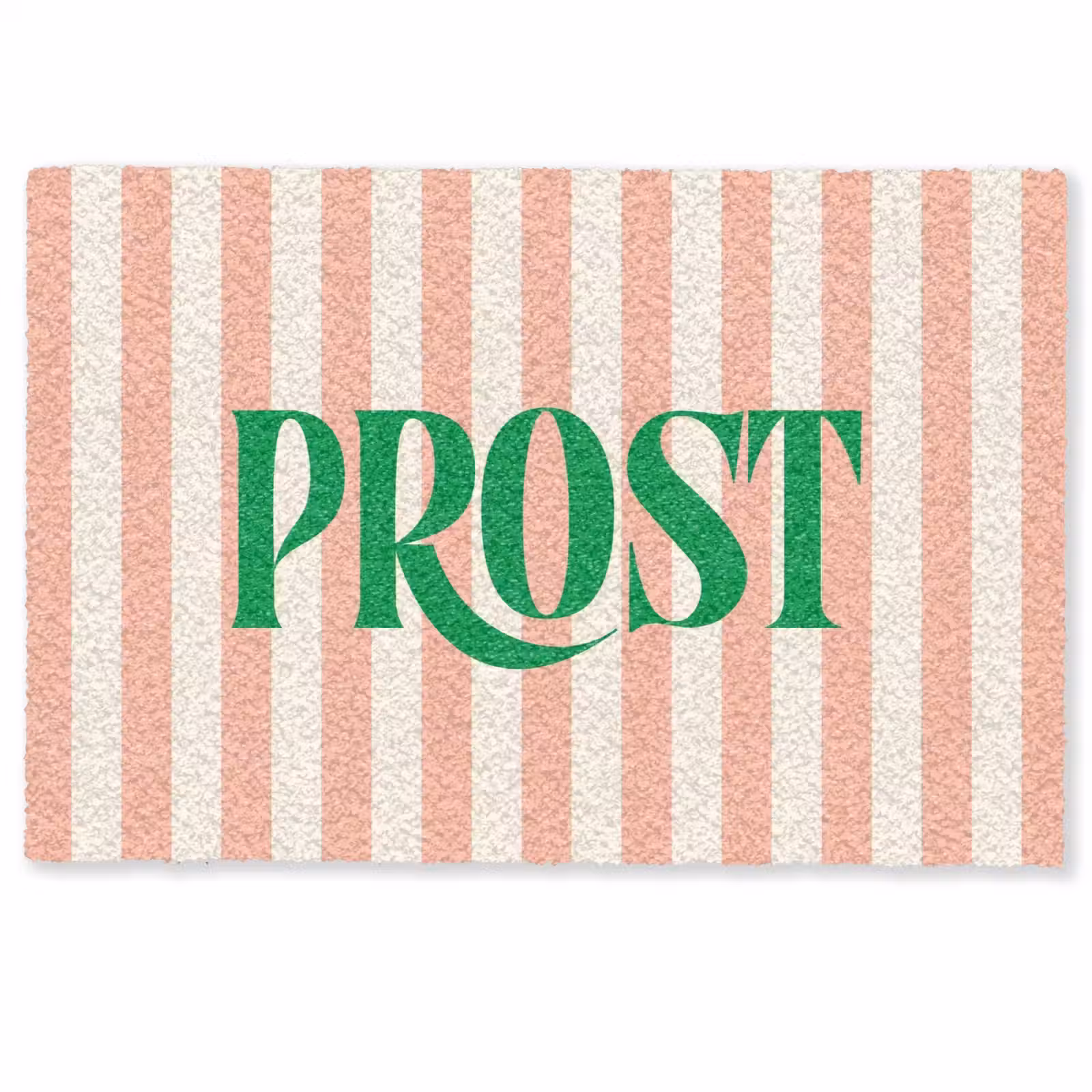 Deurmat - Zachtroze - Groen - Strepen - Prost — 1