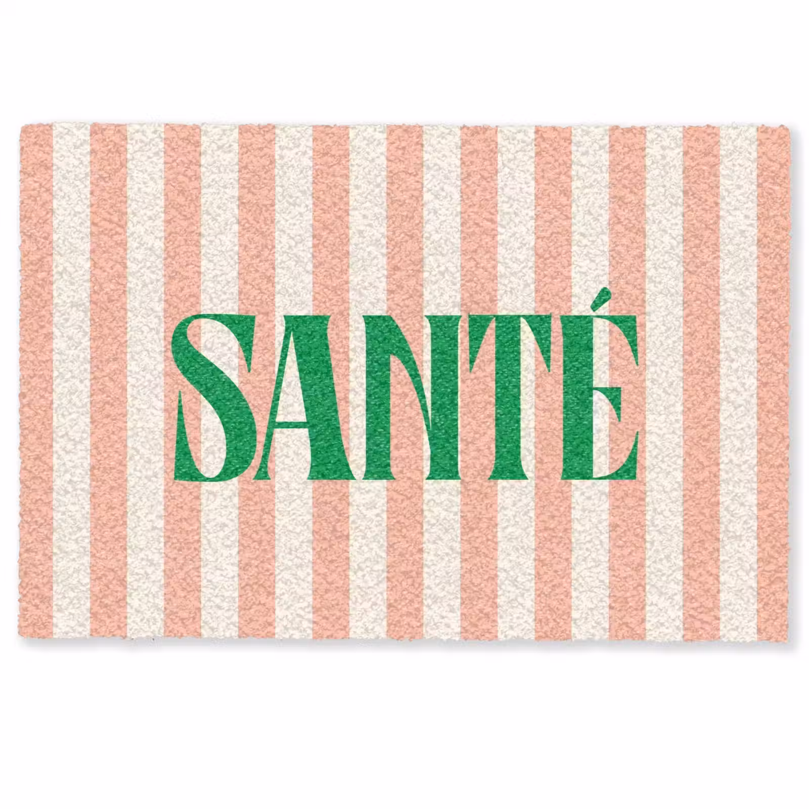 Deurmat - Zachtroze - Groen - Strepen - Santé — 1