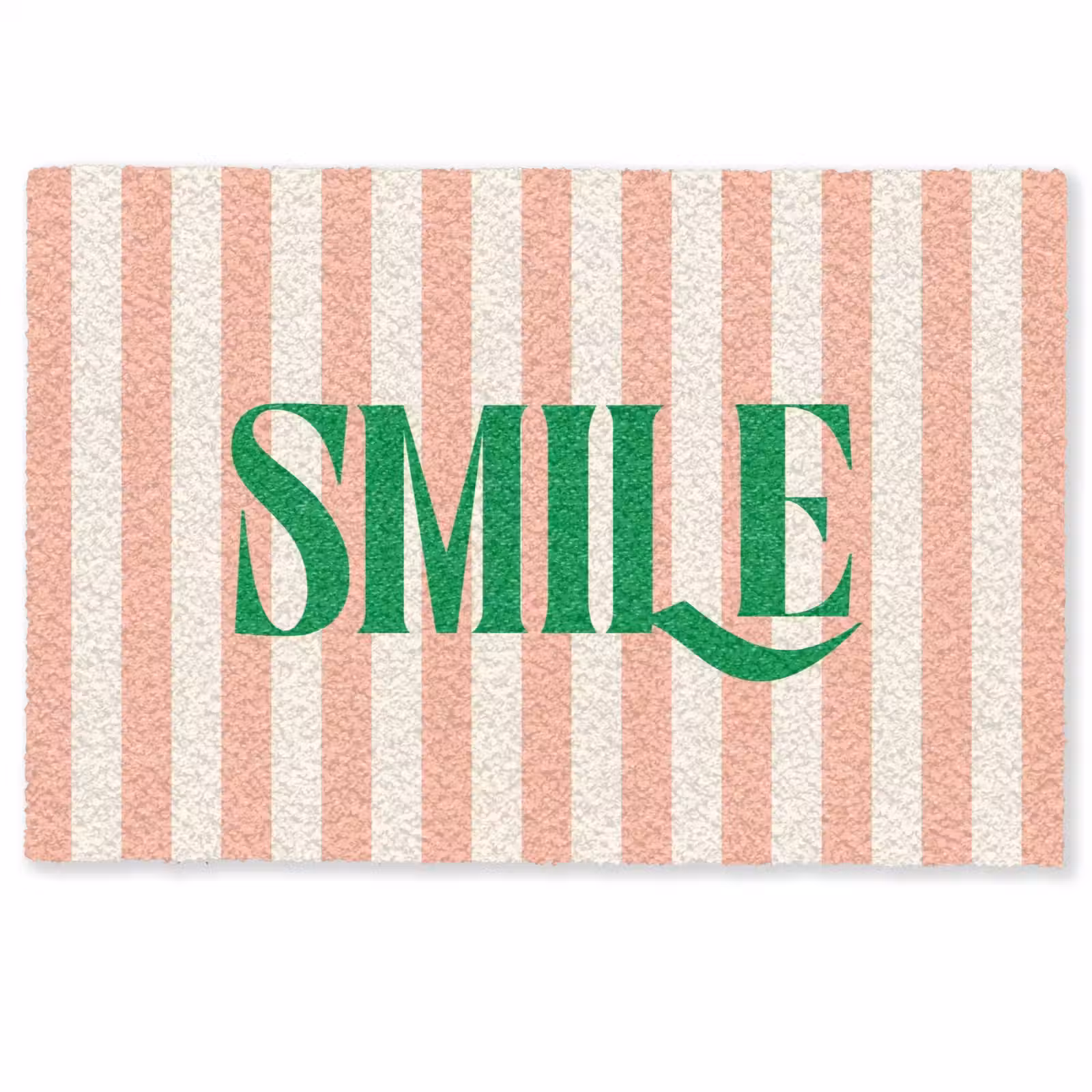 Deurmat - Zachtroze - Groen - Strepen - Smile — 1