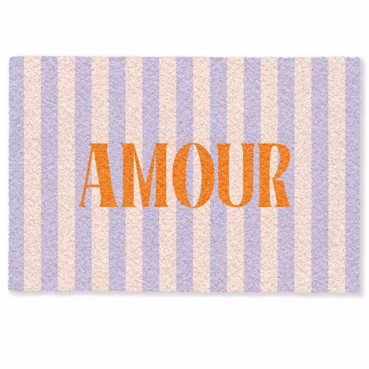 Deurmat - Lila - Oranje - Strepen - Amour — 1