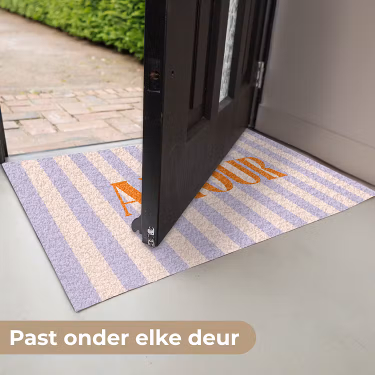 Deurmat - Lila - Oranje - Strepen - Amour — 7