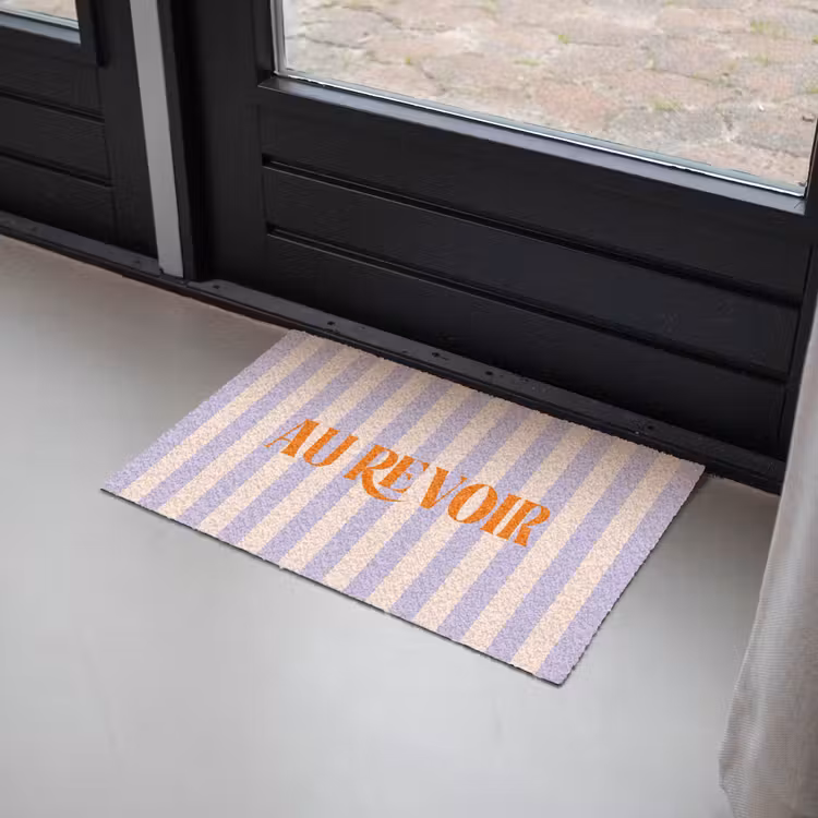 Deurmat - Lila - Oranje - Strepen - Au Revoir — 2