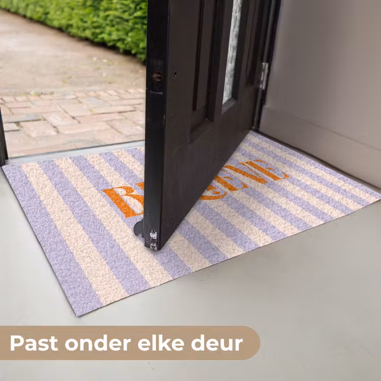 Deurmat - Lila - Oranje - Strepen - Believe — 7