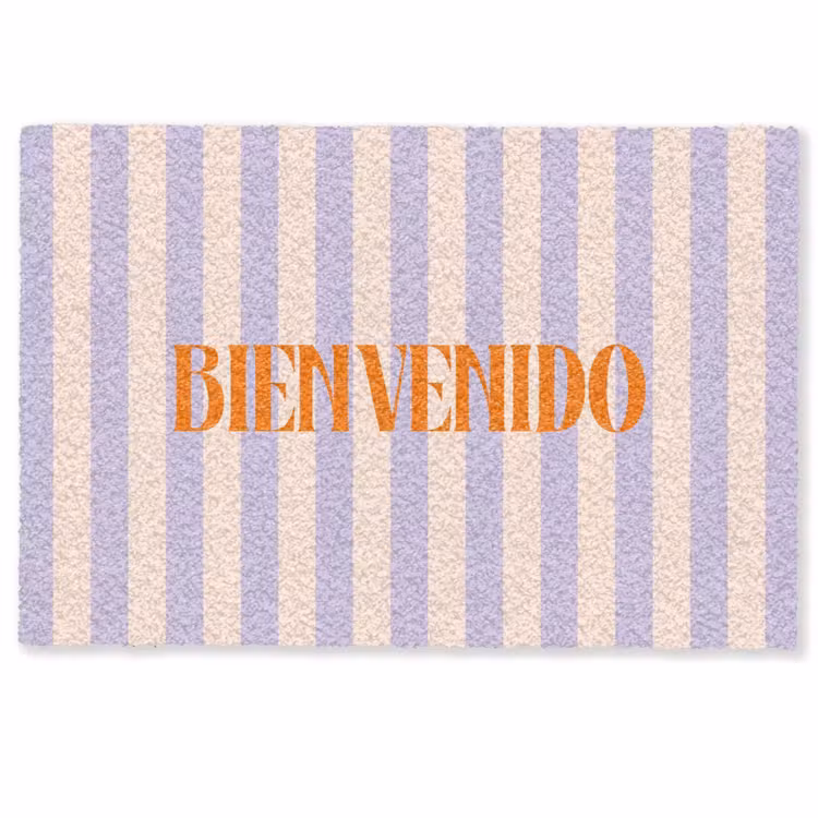 Deurmat - Lila - Oranje - Strepen - Bienvenido — 1