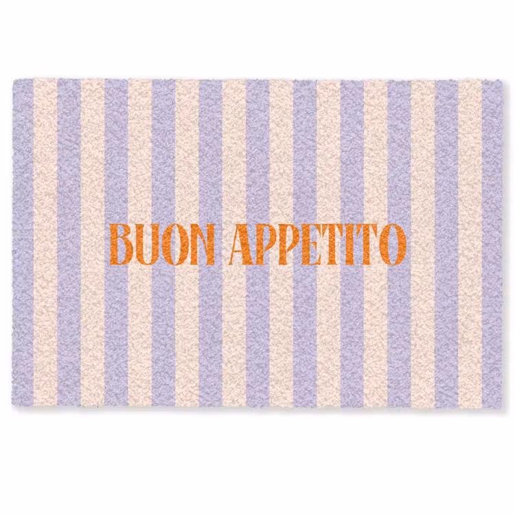 Deurmat - Lila - Oranje - Strepen - Buon Appetito — 1