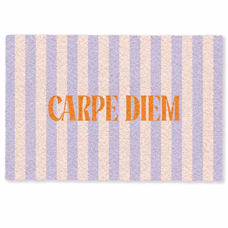 Deurmat - Lila - Oranje - Strepen - Carpe Diem — 1