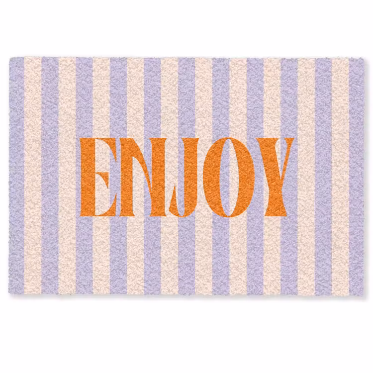 Deurmat - Lila - Oranje - Strepen - Enjoy — 1