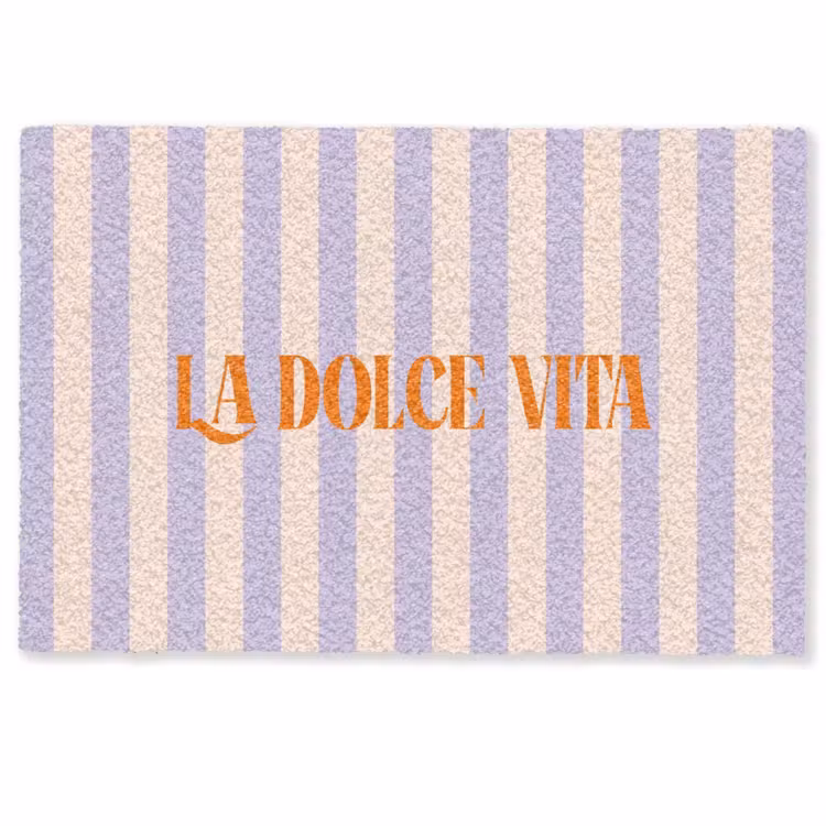 Deurmat - Lila - Oranje - Strepen - La Dolce Vita — 1
