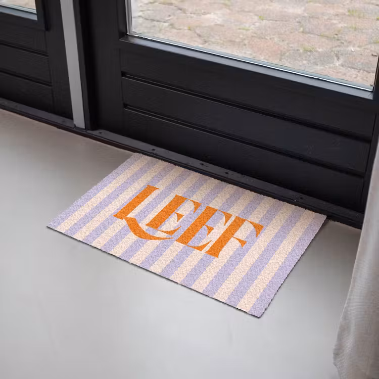 Deurmat - Lila - Oranje - Strepen - Leef — 2