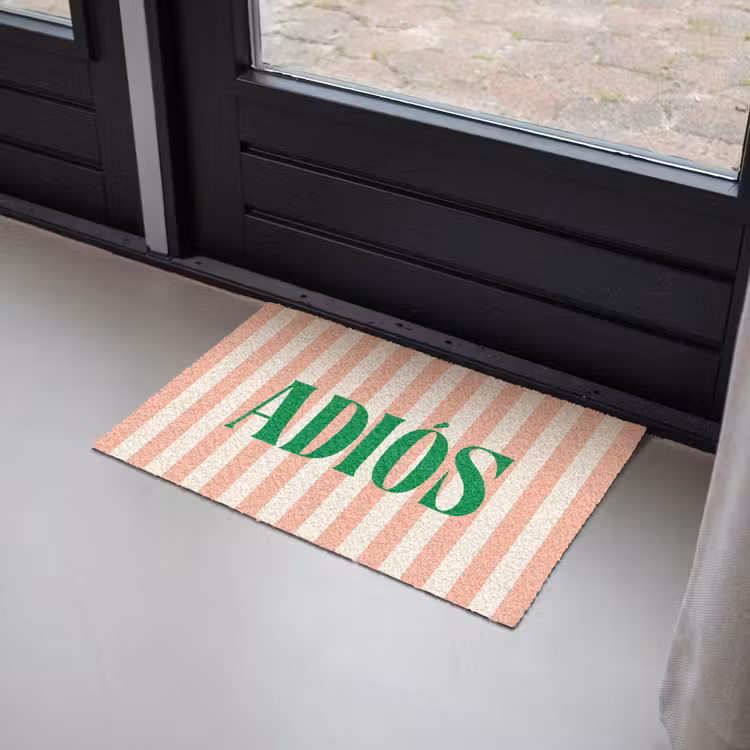 Deurmat - Zachtroze - Groen - Strepen - Adiós — 2