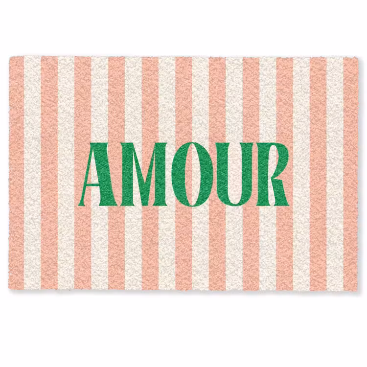 Deurmat - Zachtroze - Groen - Strepen - Amour — 1