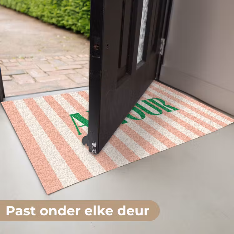 Deurmat - Zachtroze - Groen - Strepen - Amour — 7