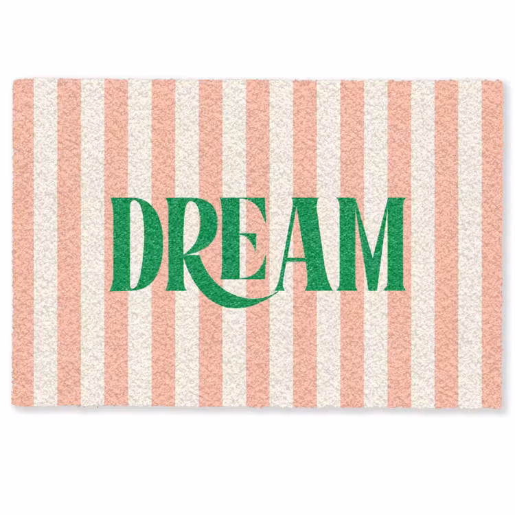 Deurmat - Zachtroze - Groen - Strepen - Dream — 1