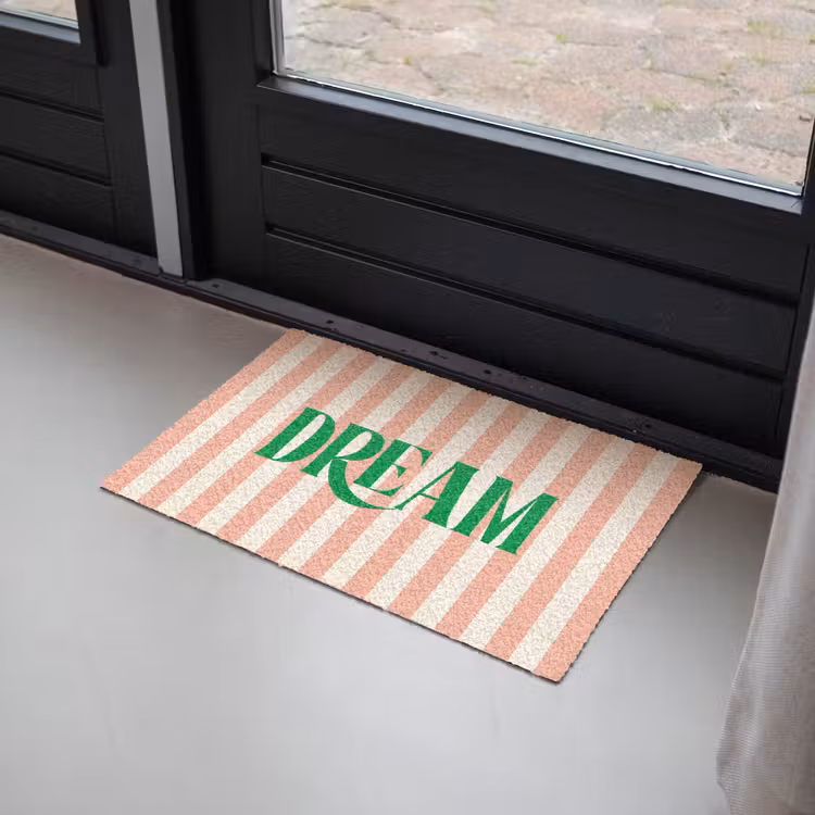 Deurmat - Zachtroze - Groen - Strepen - Dream — 2