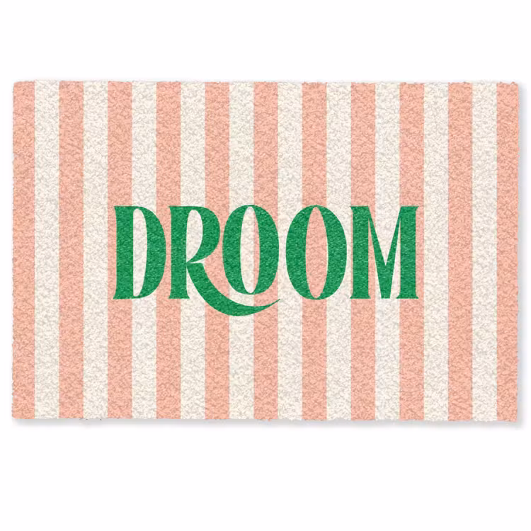 Deurmat - Zachtroze - Groen - Strepen - Droom — 1