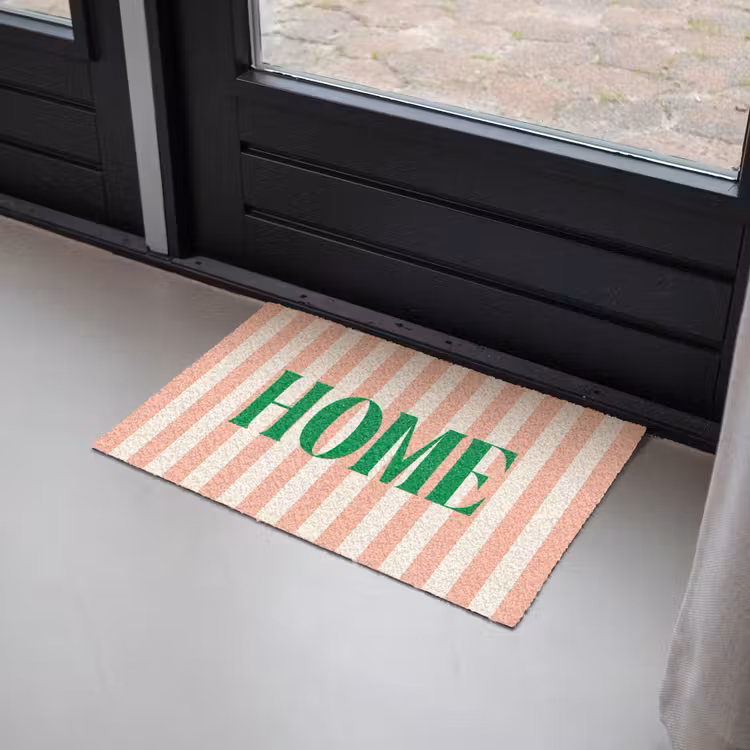 Deurmat - Zachtroze - Groen - Strepen - Home — 2
