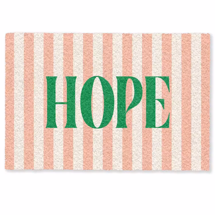 Deurmat - Zachtroze - Groen - Strepen - Hope — 1
