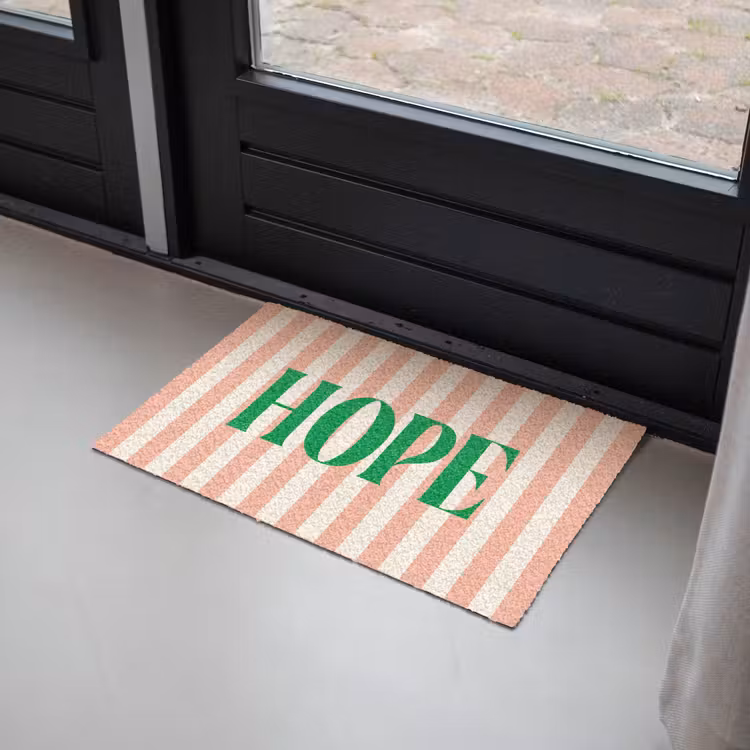 Deurmat - Zachtroze - Groen - Strepen - Hope — 2