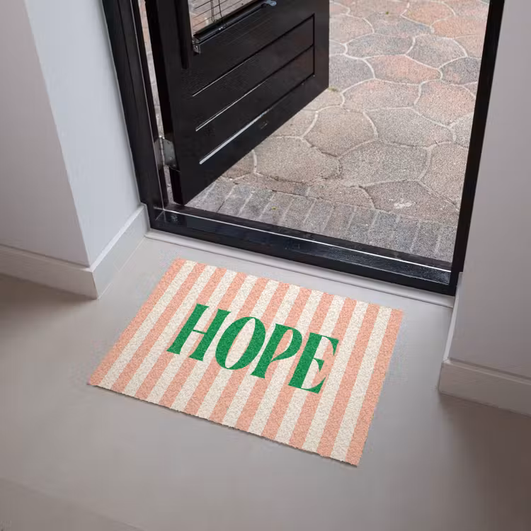 Deurmat - Zachtroze - Groen - Strepen - Hope — 4