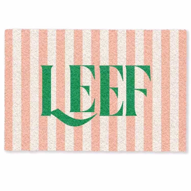 Deurmat - Zachtroze - Groen - Strepen - Leef — 1