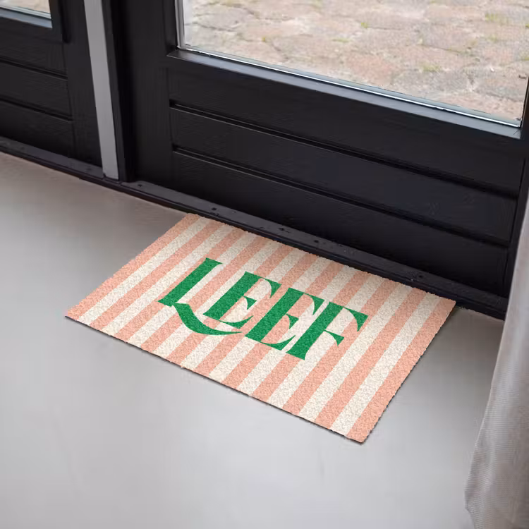 Deurmat - Zachtroze - Groen - Strepen - Leef — 2