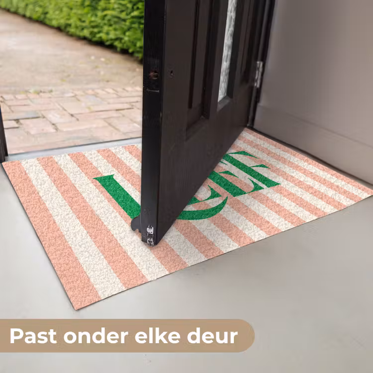 Deurmat - Zachtroze - Groen - Strepen - Leef — 7