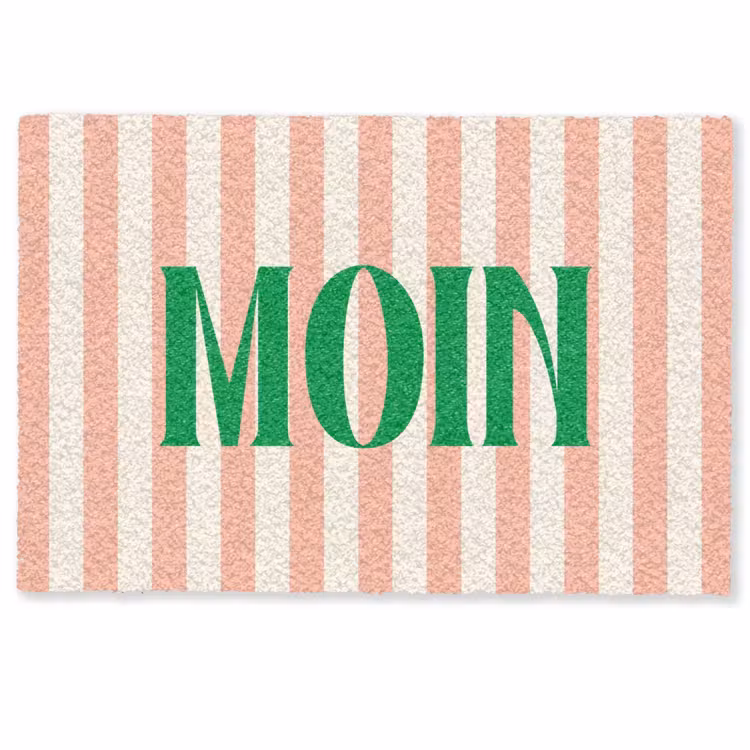 Deurmat - Zachtroze - Groen - Strepen - Moin — 1