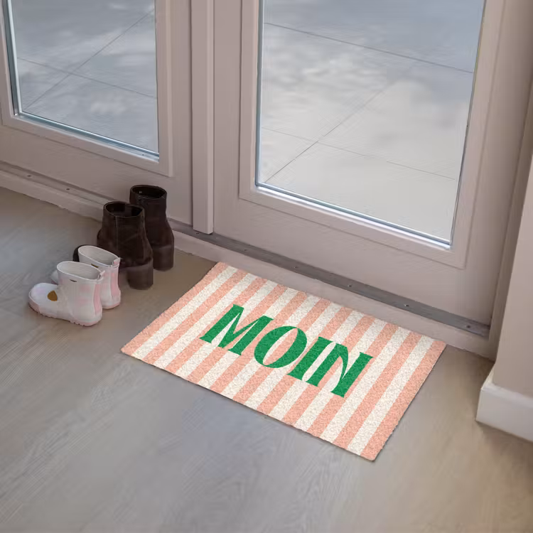 Deurmat - Zachtroze - Groen - Strepen - Moin — 8