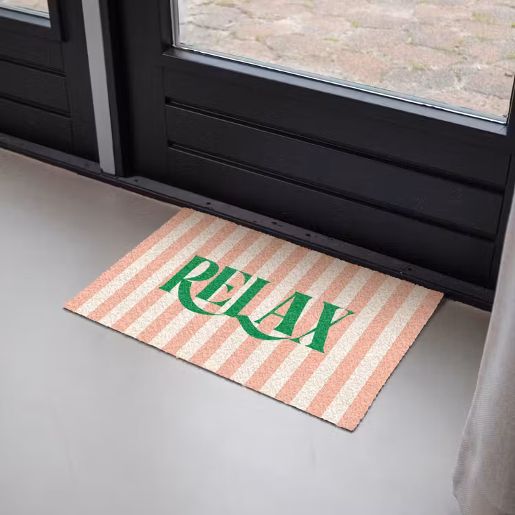 Deurmat - Zachtroze - Groen - Strepen - Relax — 2