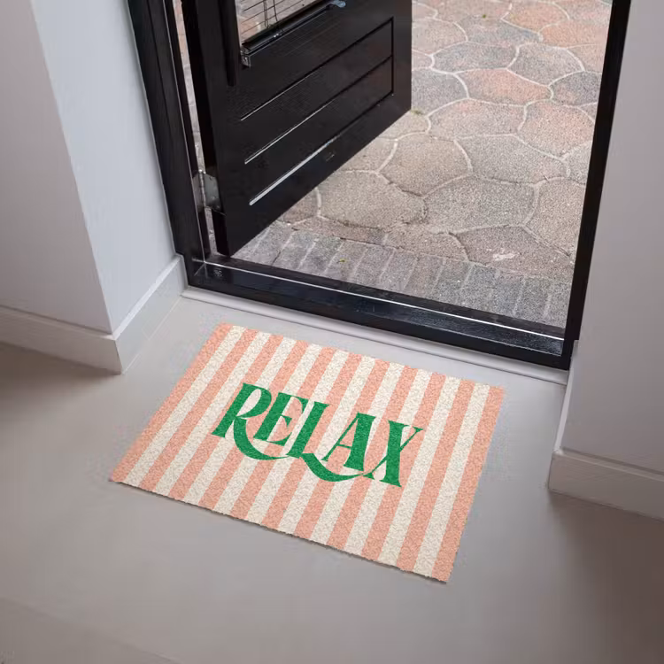 Deurmat - Zachtroze - Groen - Strepen - Relax — 4