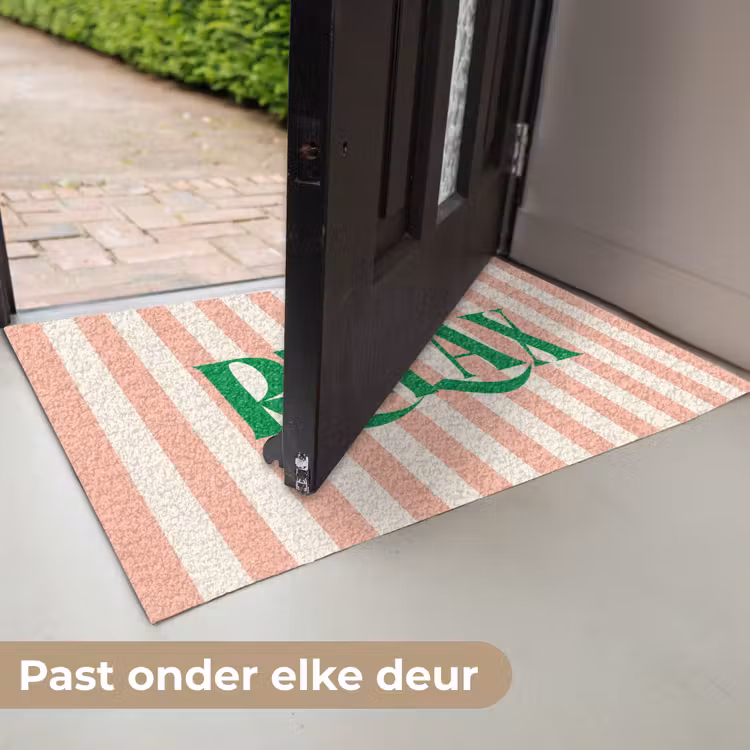 Deurmat - Zachtroze - Groen - Strepen - Relax — 7