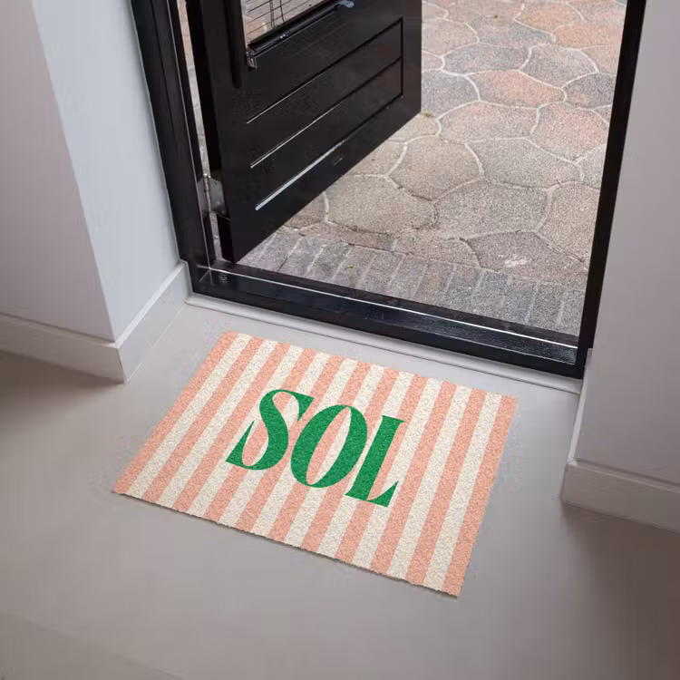 Deurmat - Zachtroze - Groen - Strepen - Sol — 4