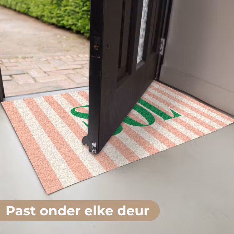 Deurmat - Zachtroze - Groen - Strepen - Sol — 7