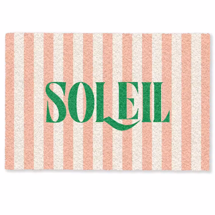 Deurmat - Zachtroze - Groen - Strepen - Soleil — 1