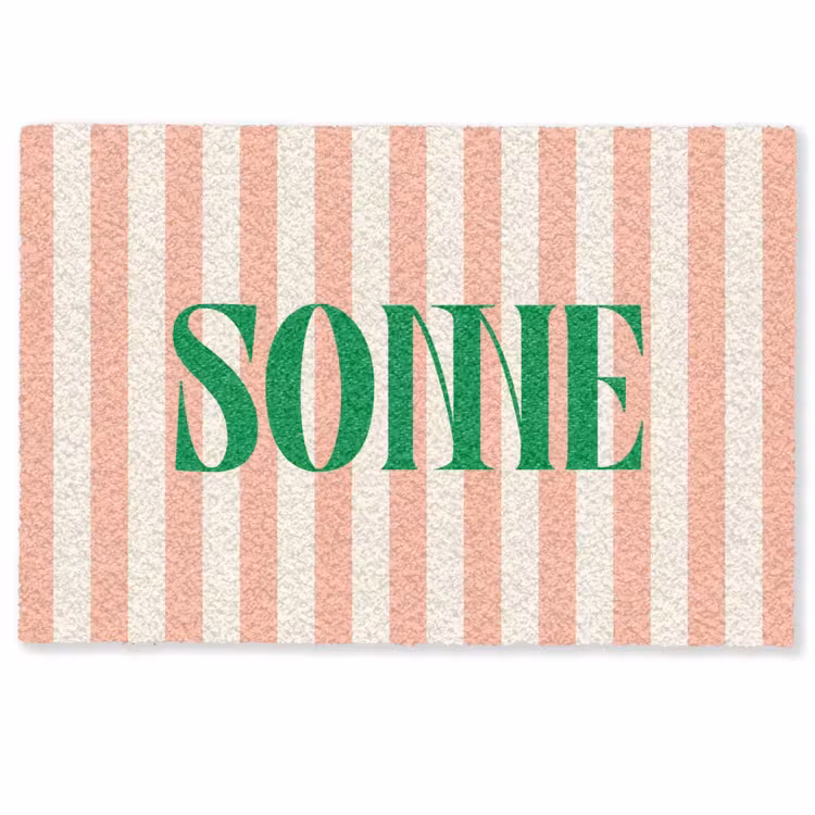 Deurmat - Zachtroze - Groen - Strepen - Sonne — 1