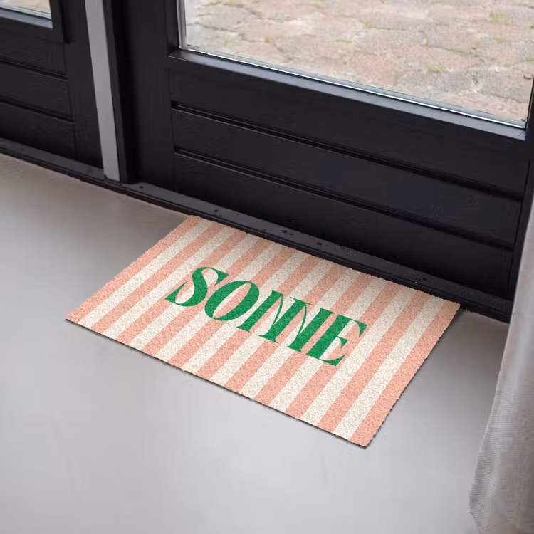 Deurmat - Zachtroze - Groen - Strepen - Sonne — 2