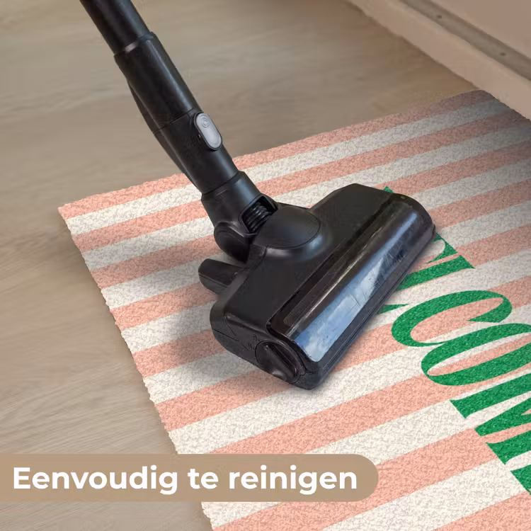 Deurmat - Zachtroze - Groen - Strepen - Welcome — 9