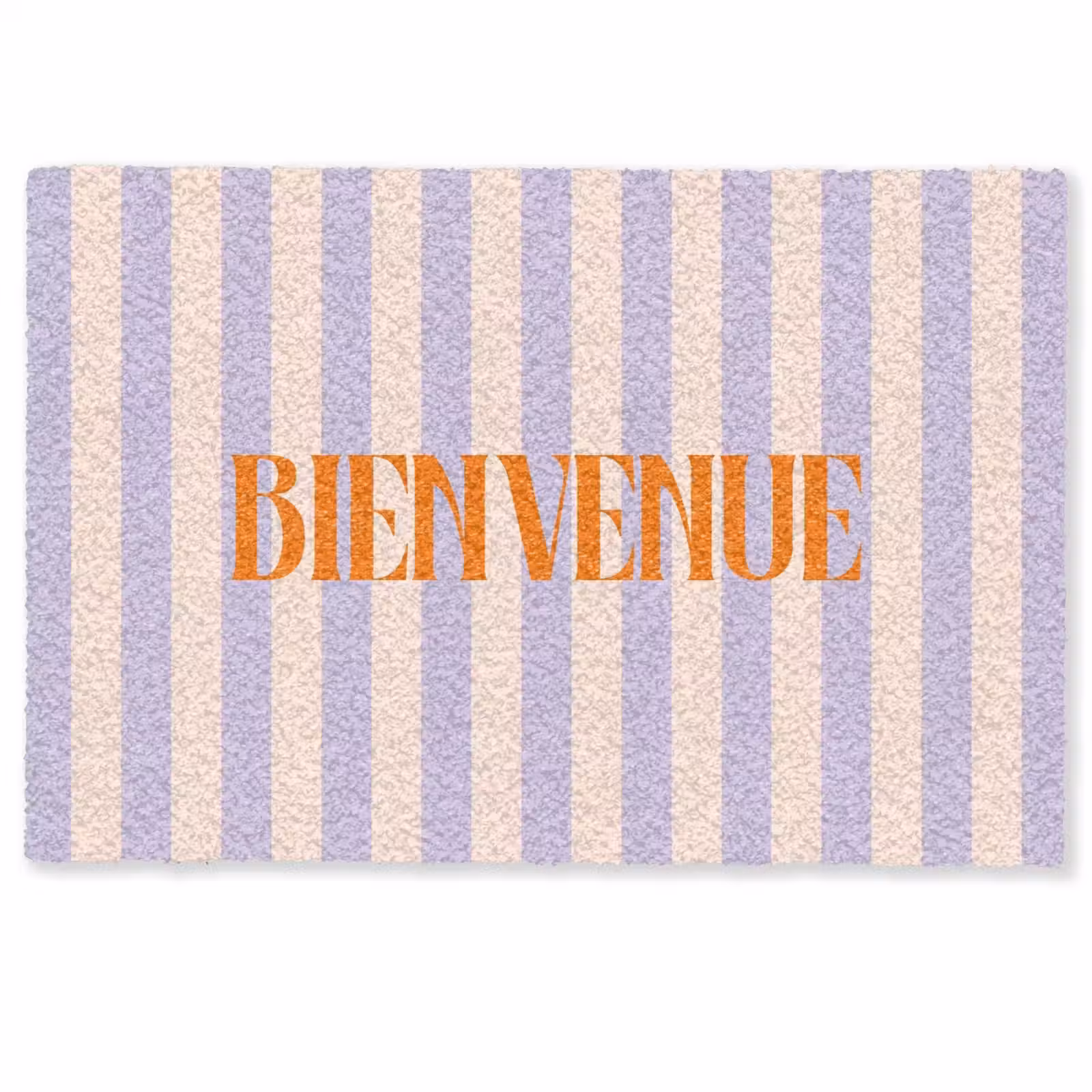 Deurmat - Lila - Oranje - Strepen - Bienvenue — 1