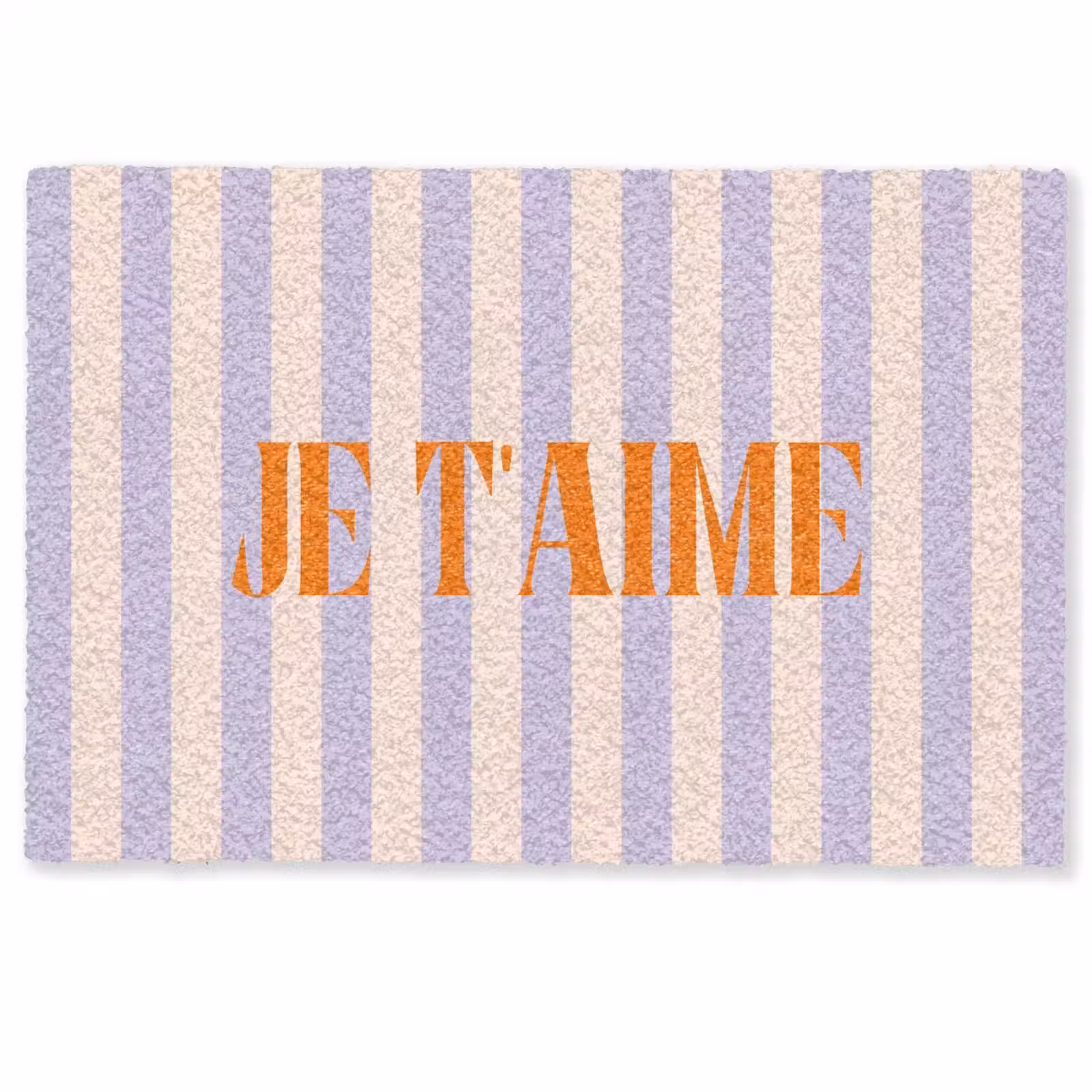 Deurmat - Lila - Oranje - Strepen - Je t'aime — 1
