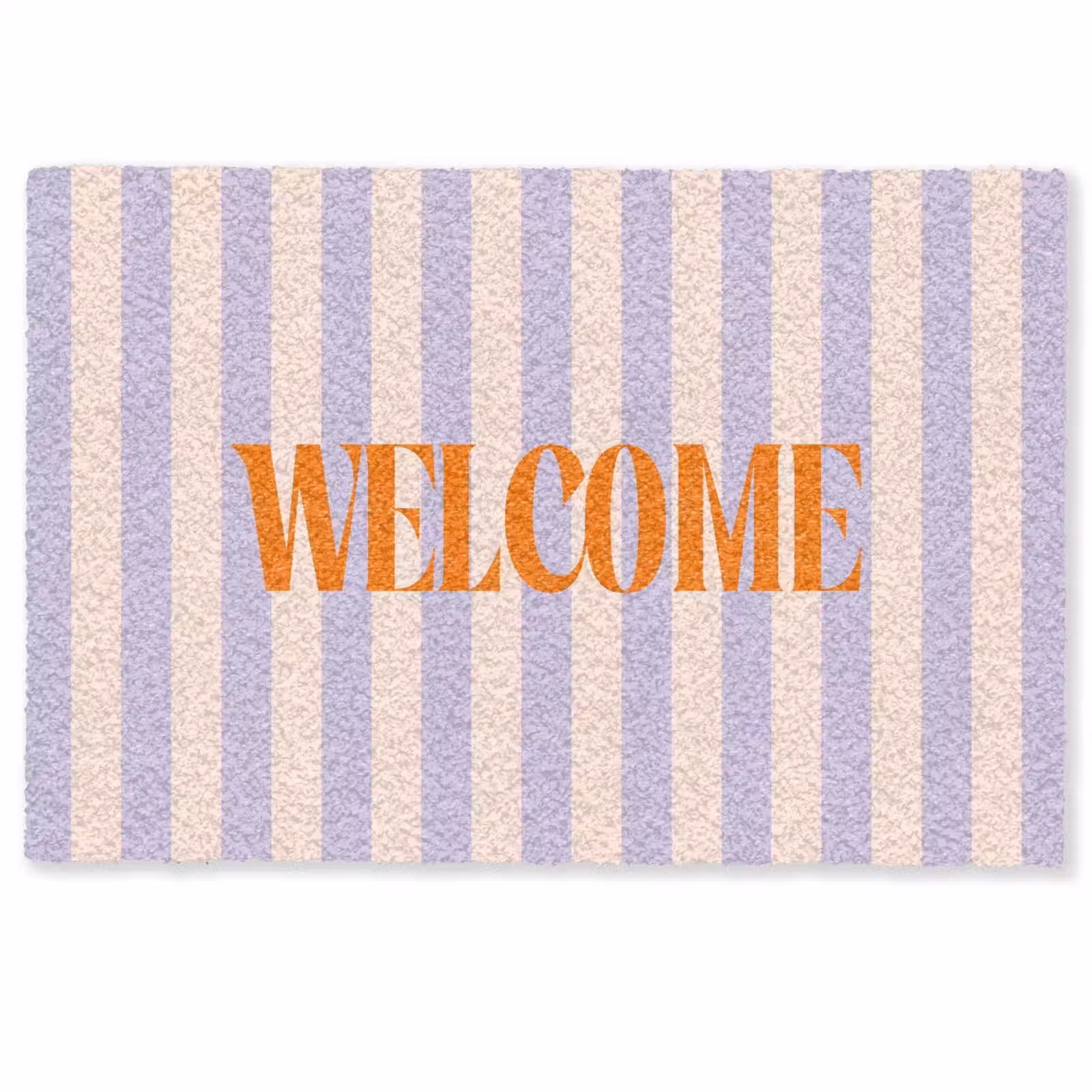Deurmat - Lila - Oranje - Strepen - Welcome — 1