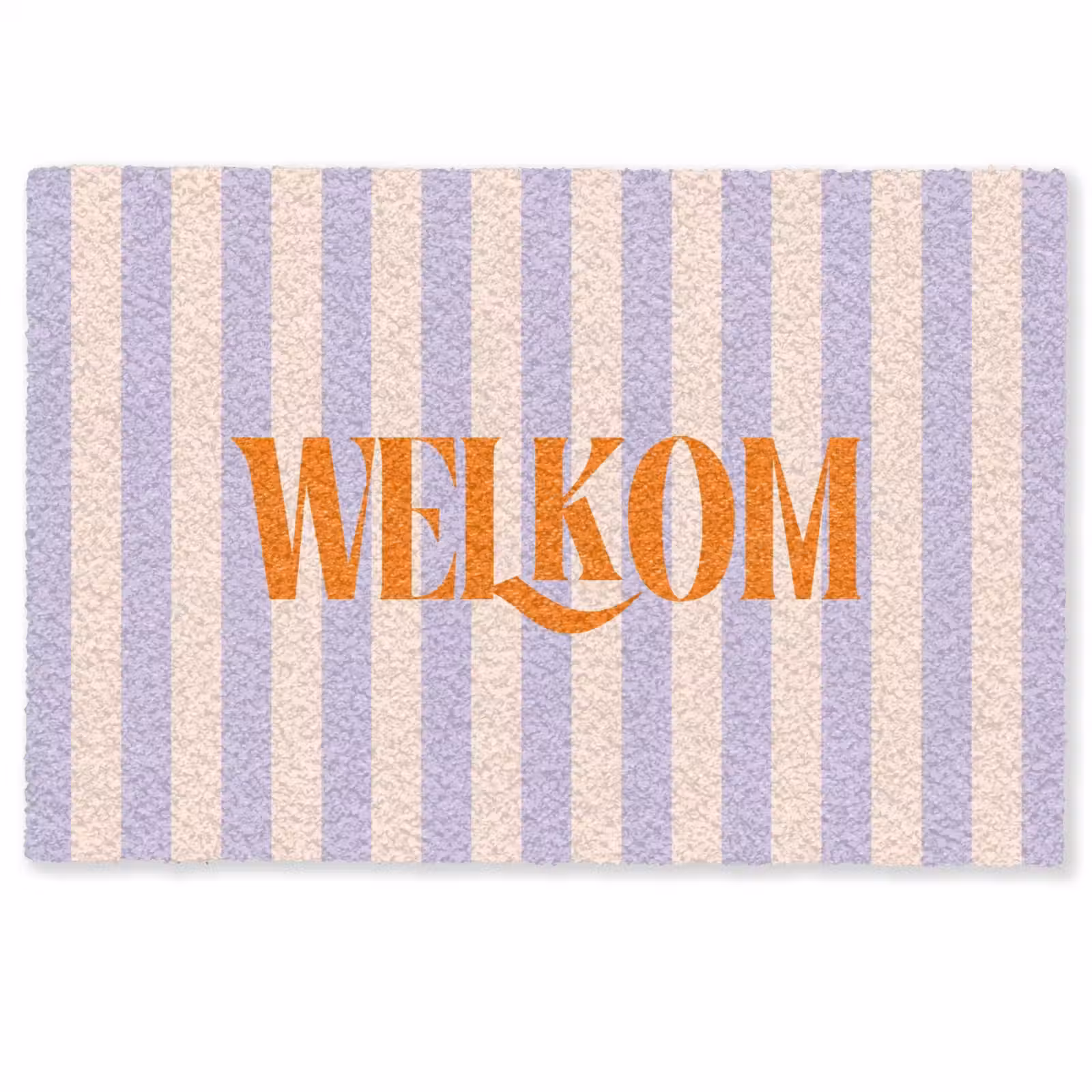 Deurmat - Lila - Oranje - Strepen - Welkom — 1
