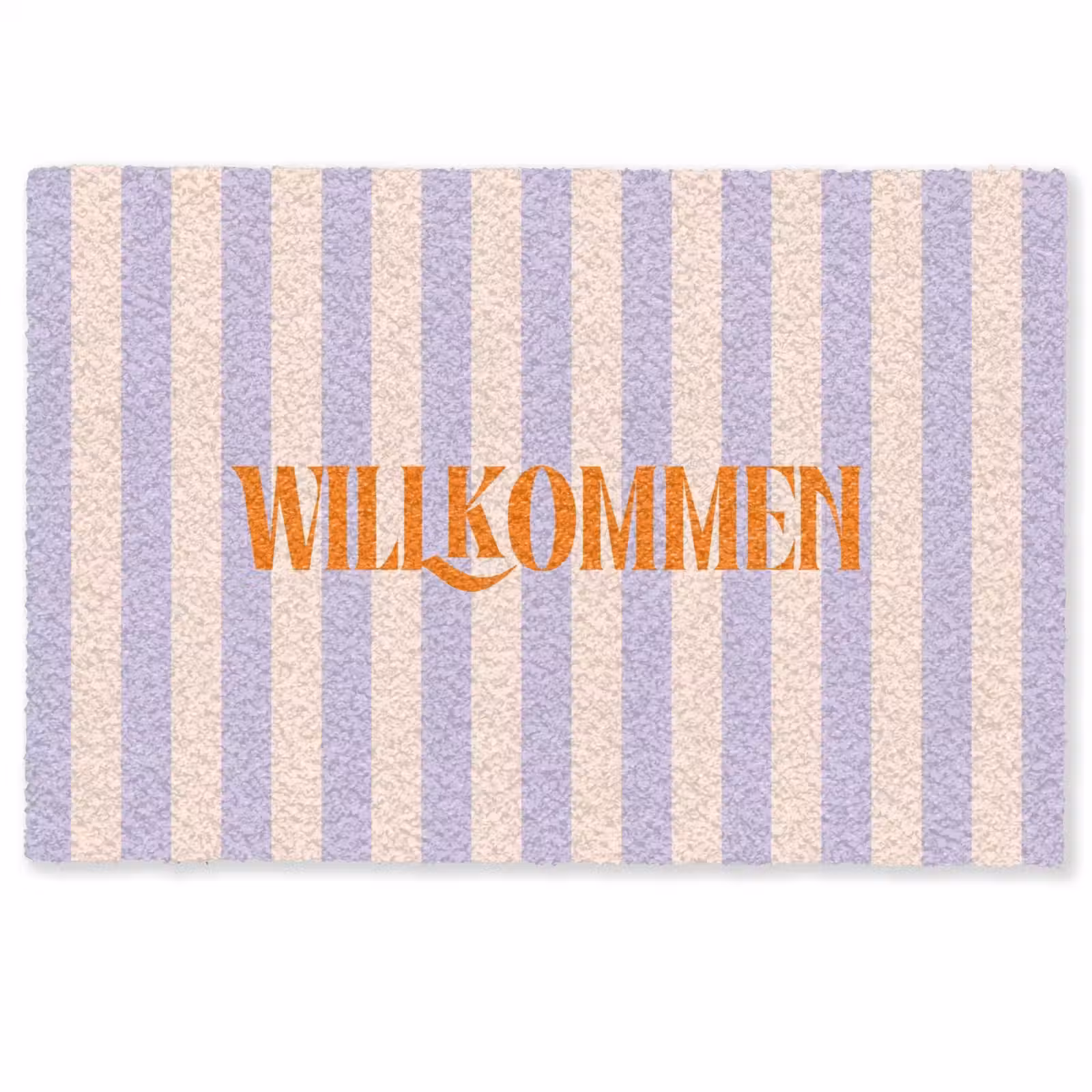 Deurmat - Lila - Oranje - Strepen - Wilkommen — 1