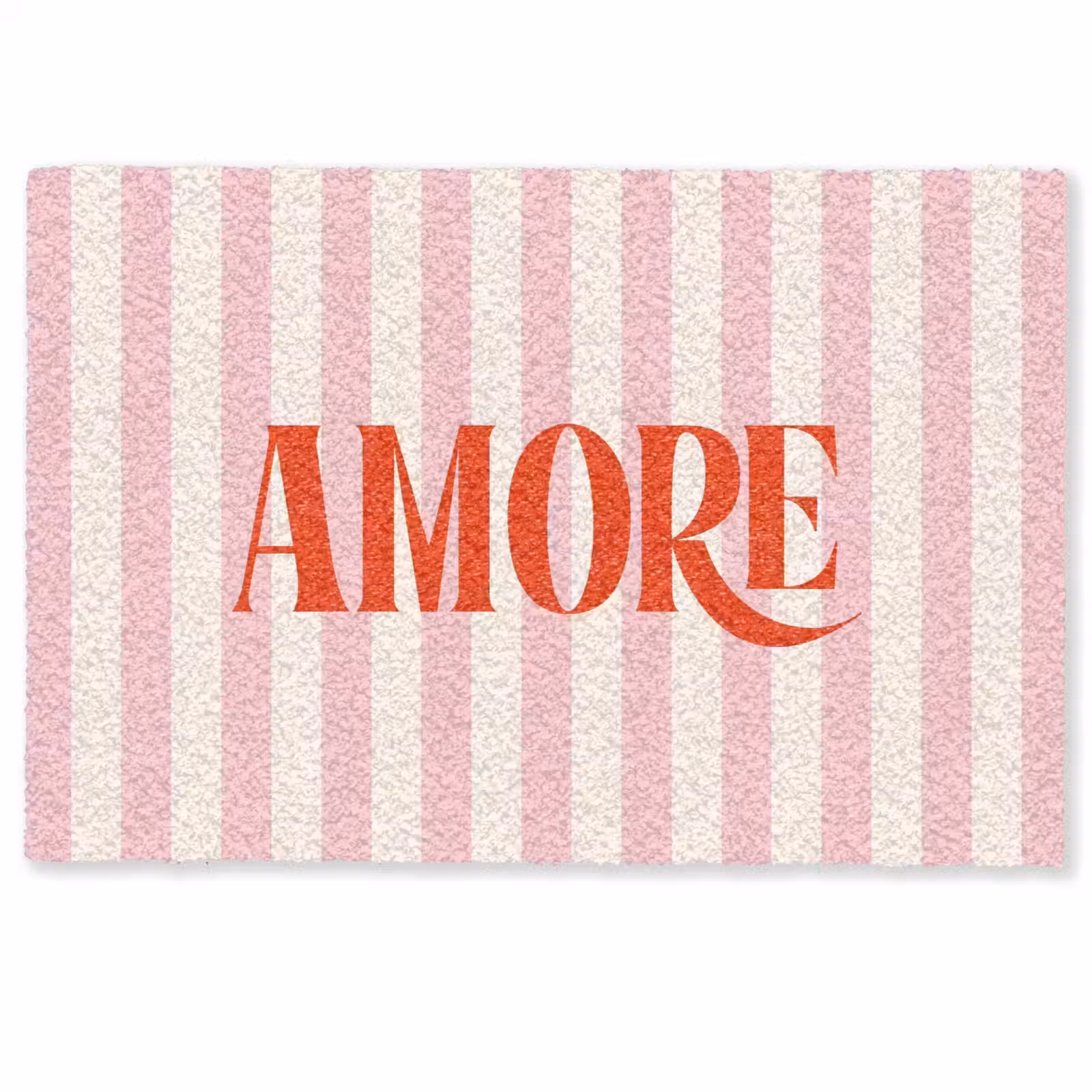 Deurmat - Zachtroze - Rood - Strepen - Amore — 1