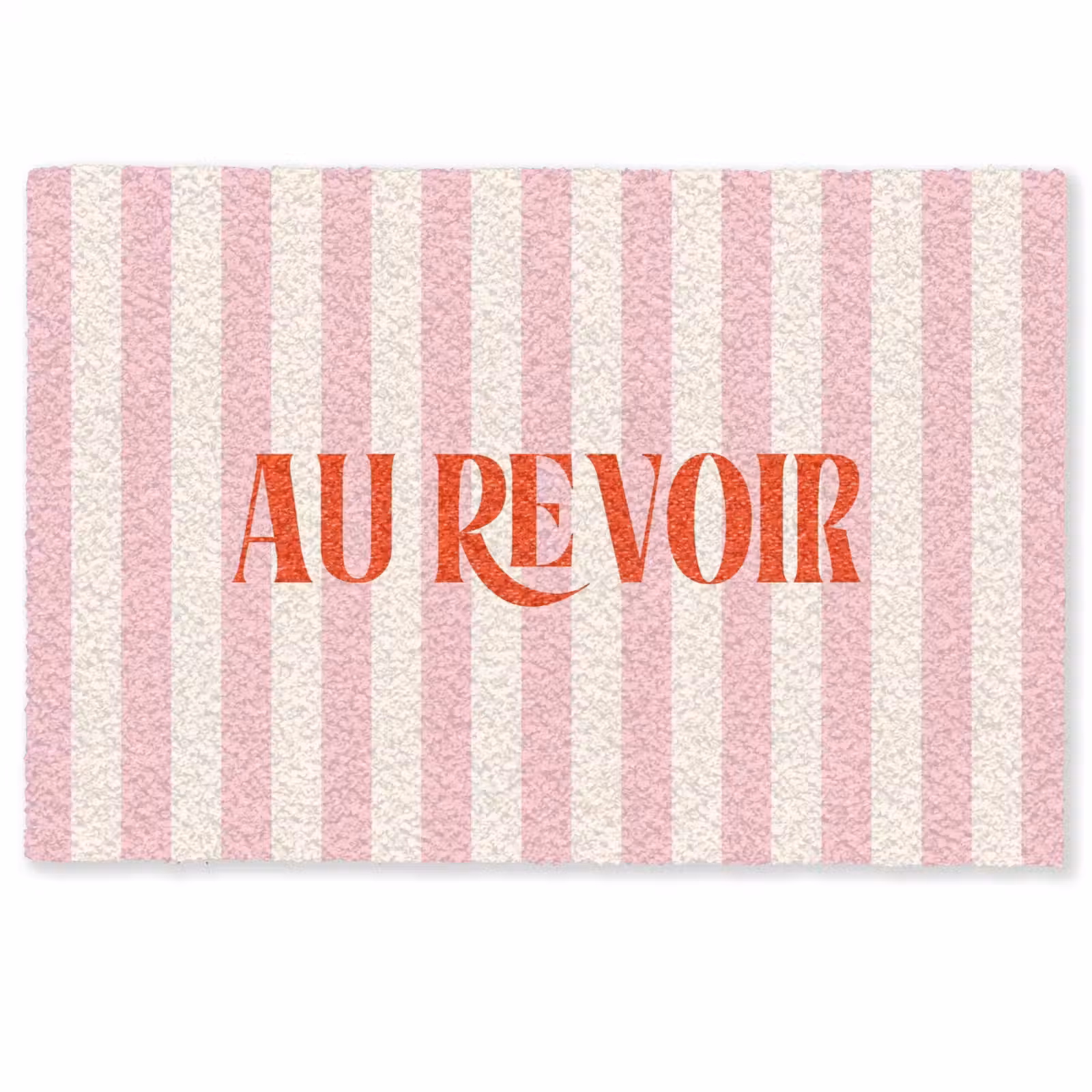 Deurmat - Zachtroze - Rood - Strepen - Au Revoir — 1