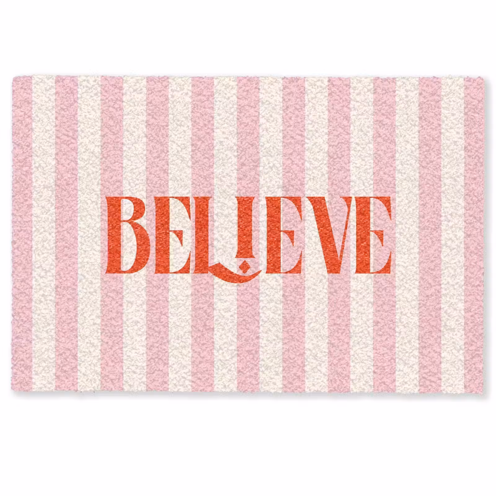 Deurmat - Zachtroze - Rood - Strepen - Believe — 1